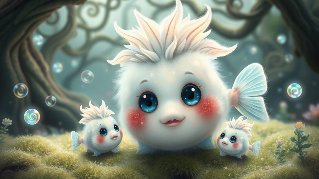 Whimsical Fantasy Fish in Ethereal Dreamscape