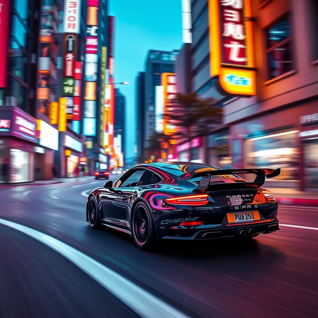 Porsche 911 GT3 Speeds Through Neon Seoul