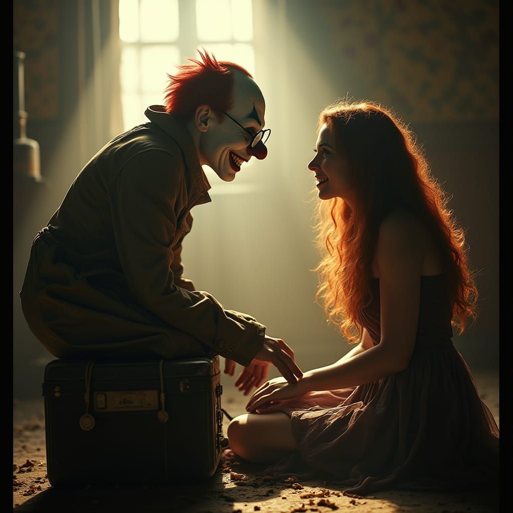 Mystical Clown Engages Siren in Vintage Radio Conversation