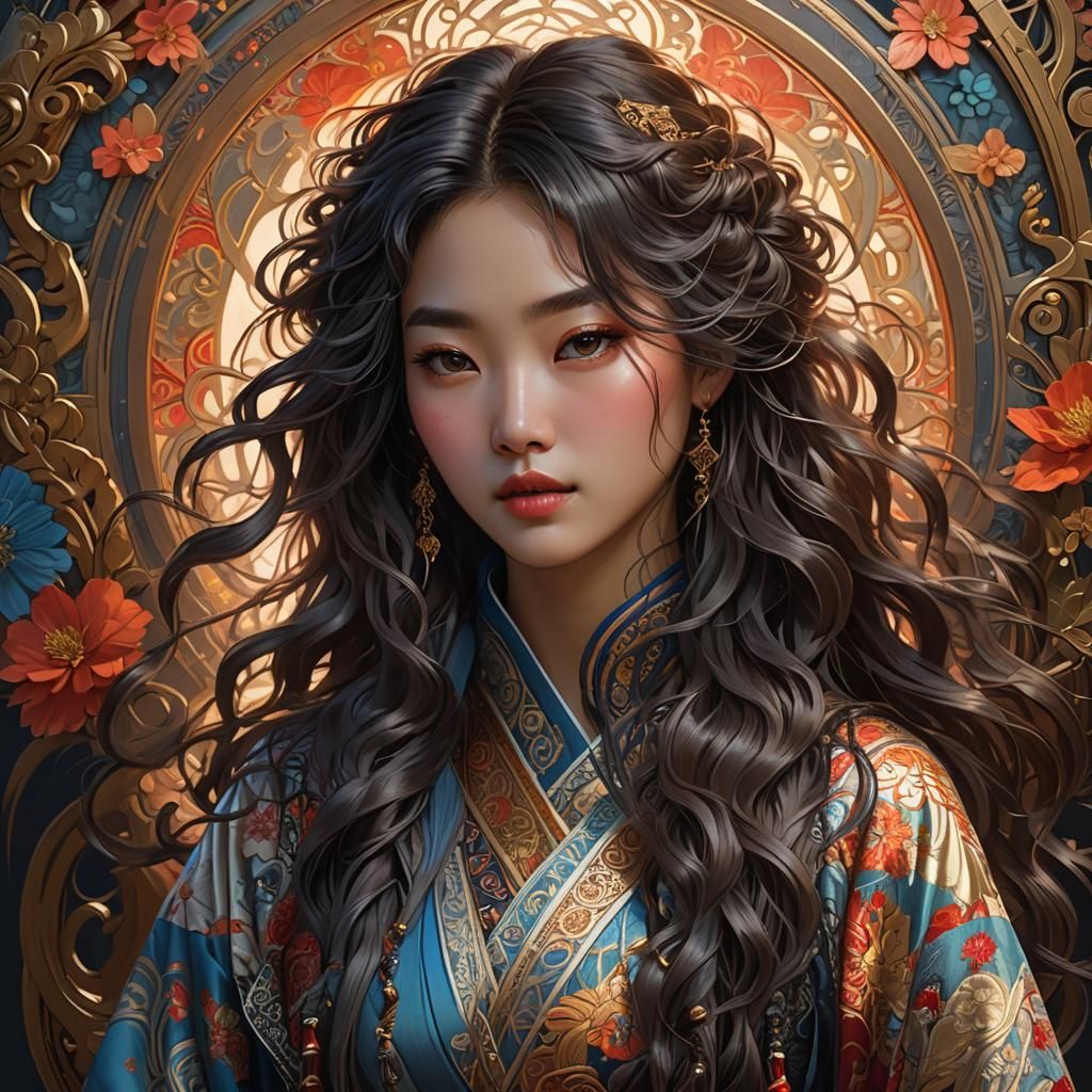 Korean Girl Portrait with Intricate Details