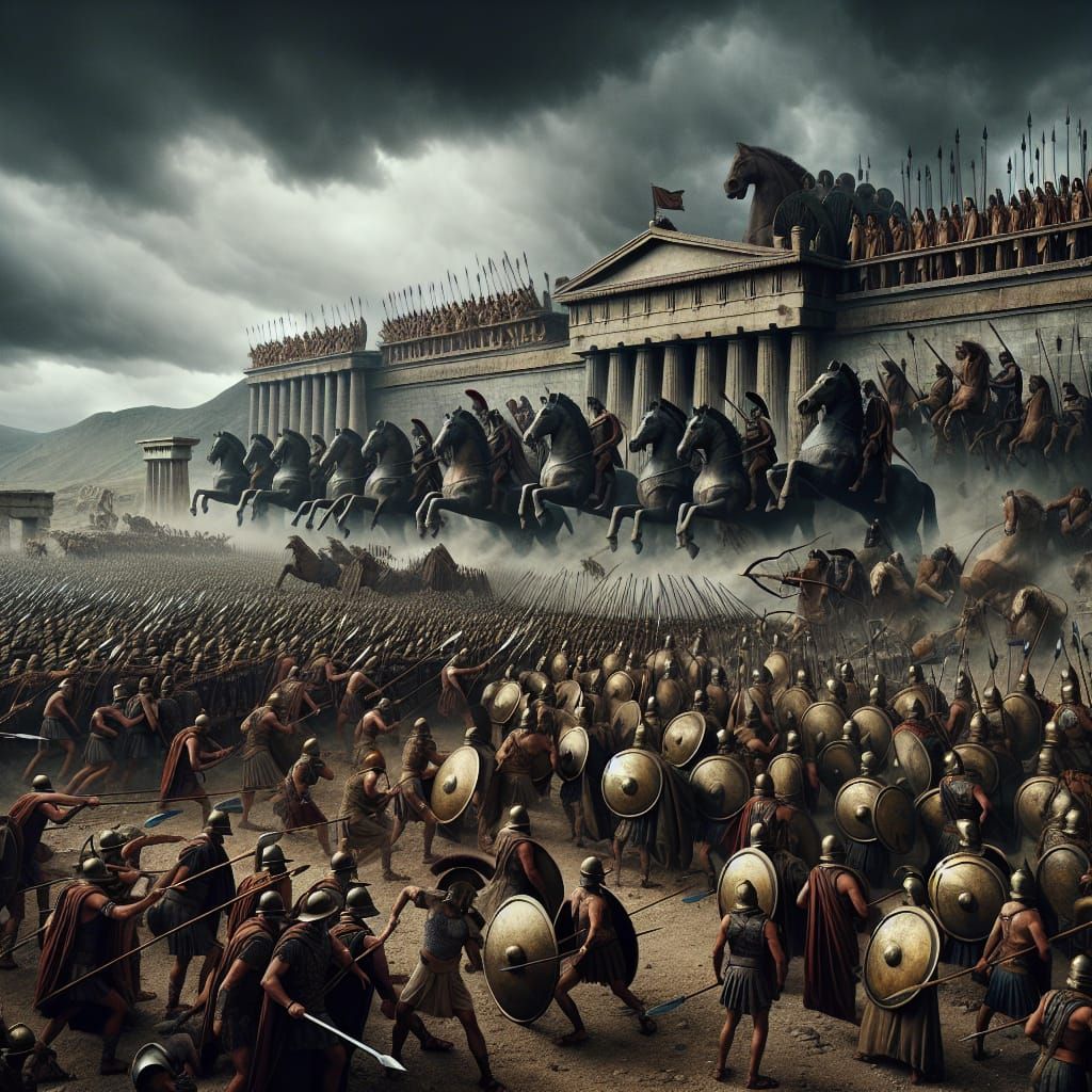 The Siege of Troy: Ancient Warfare Scene