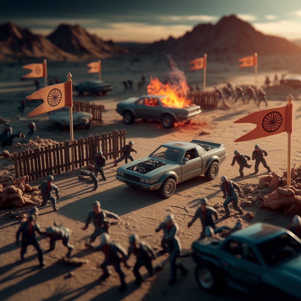 Miniature Mad Max Wasteland: Drone View