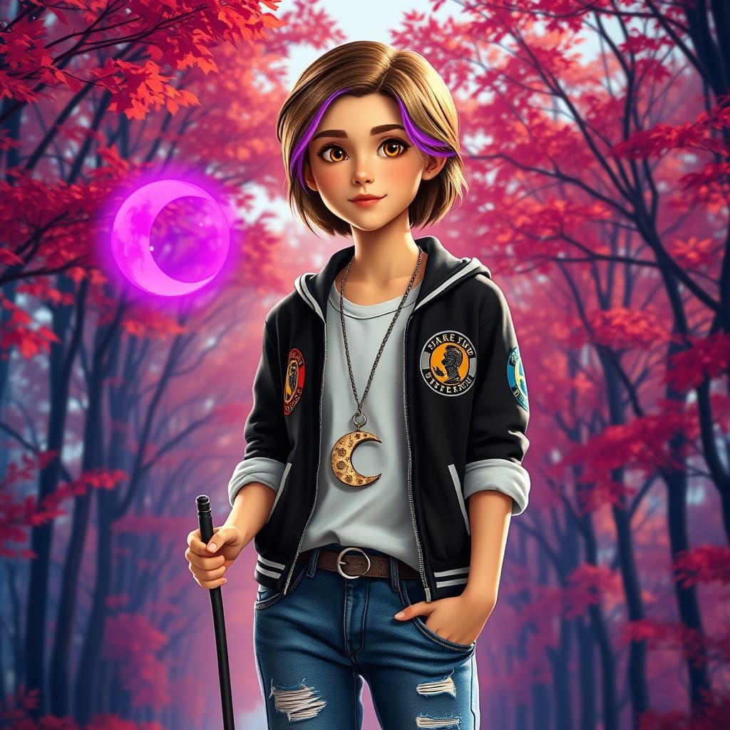 Effortless Teenage Enchantress in Whimsical Woodland