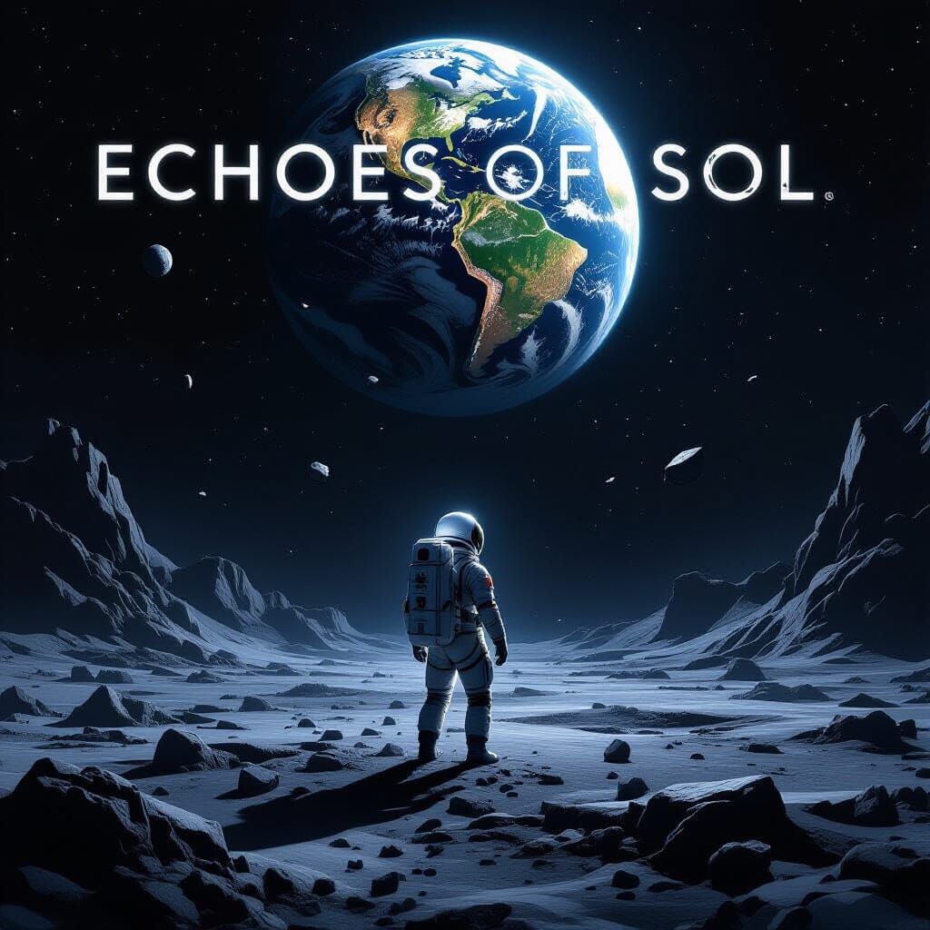 Astronaut Gazing at Shattered Earth in Space Horror Style