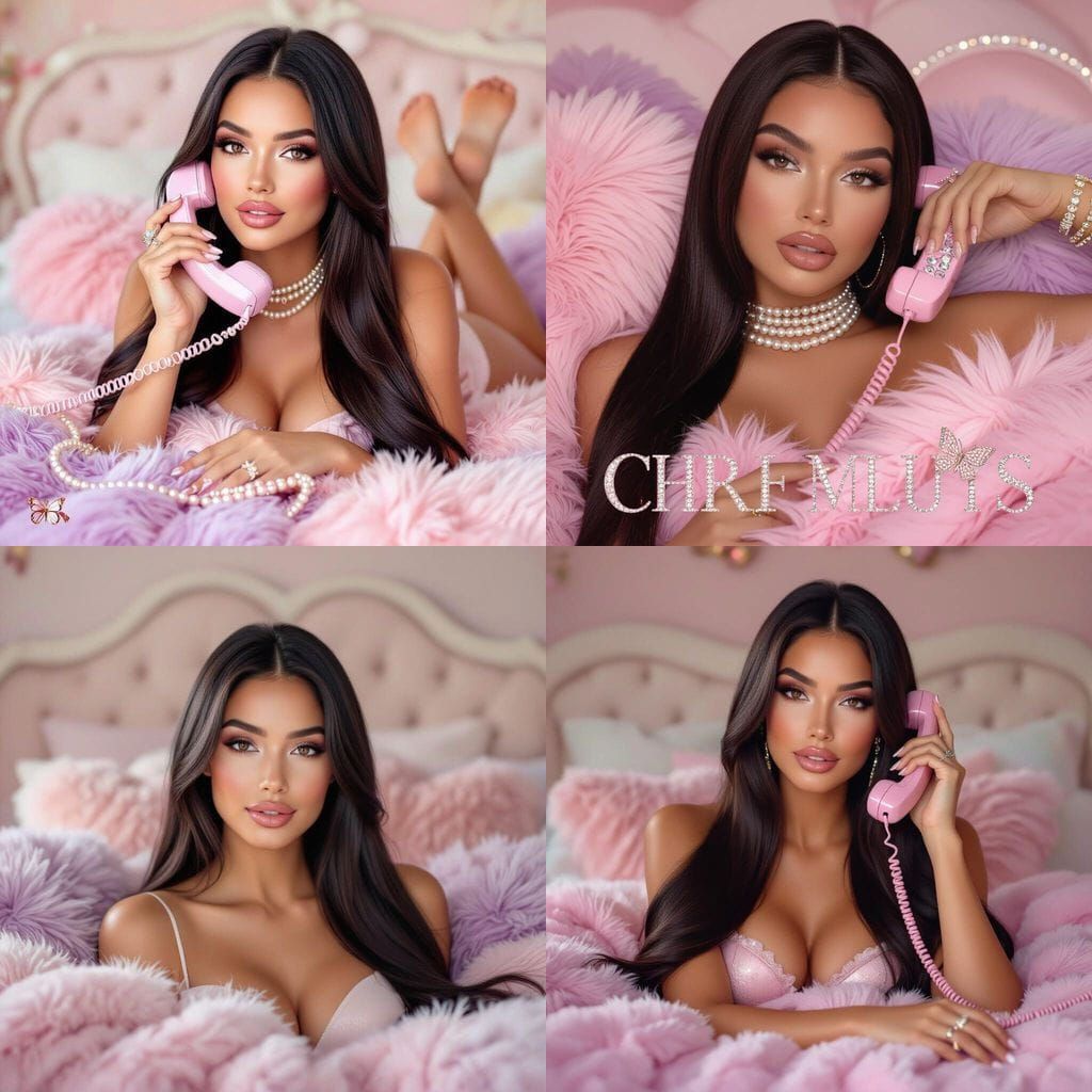 Stunning Latina Woman in 2000s Girly Bedroom