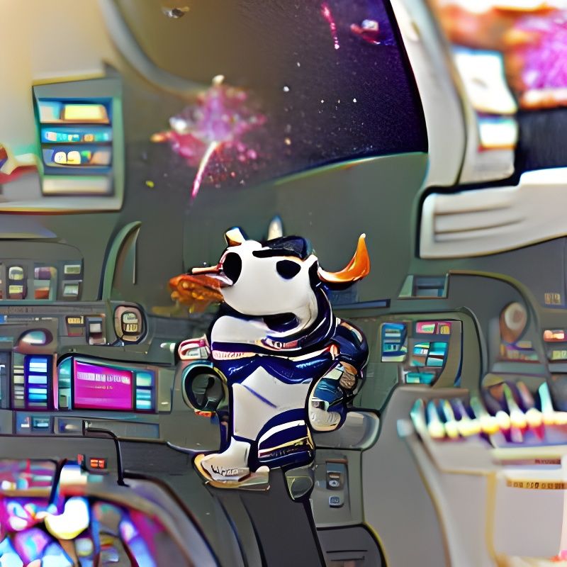A cow astronaut