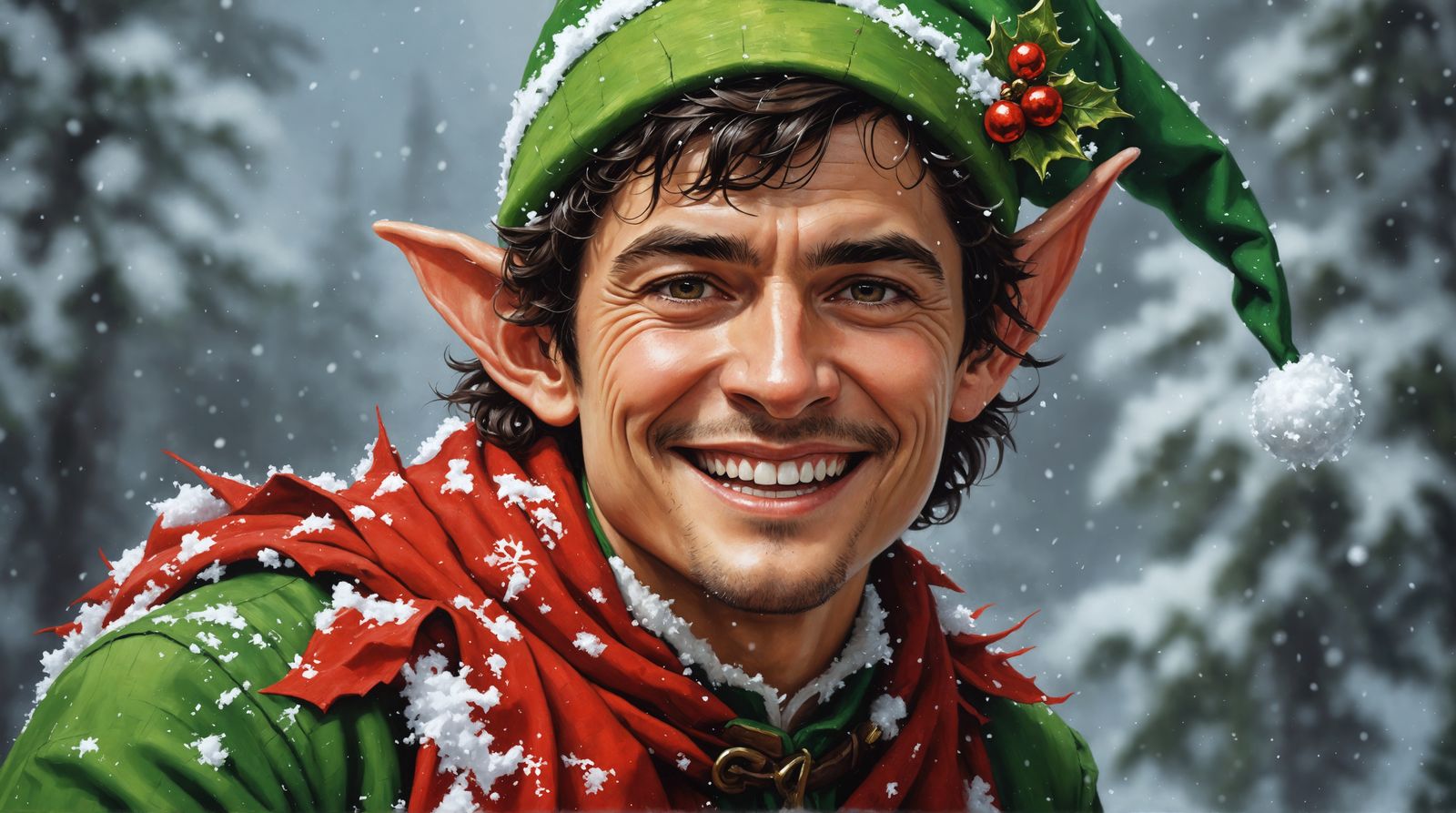 Vibrant Elf Portrait in Hyper Realistic Oil Style