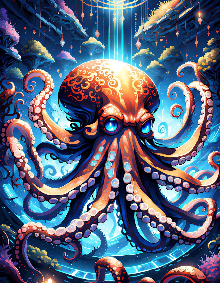 Anime Octopus Chains Emerge From Abyss