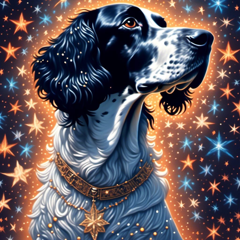 Celestial Spaniel: 2.5D Constellation Dog Portrait