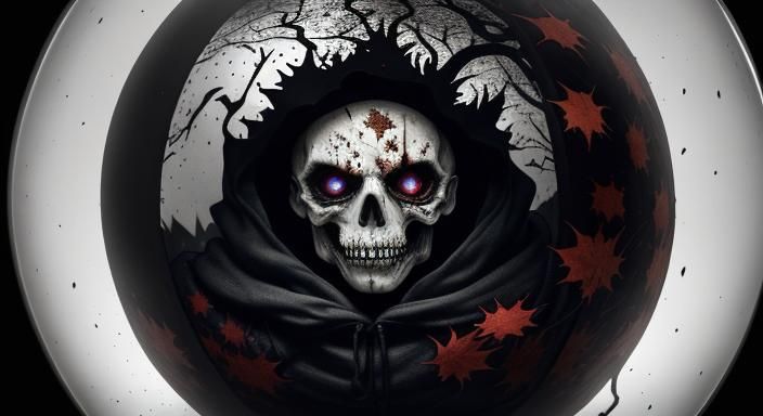 Halloween Ghoul Trapped: Ink Splatter Sphere