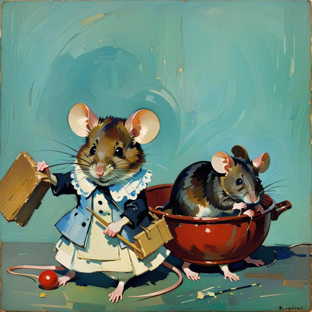 Professional Mouse in Russian Avant-Garde Style