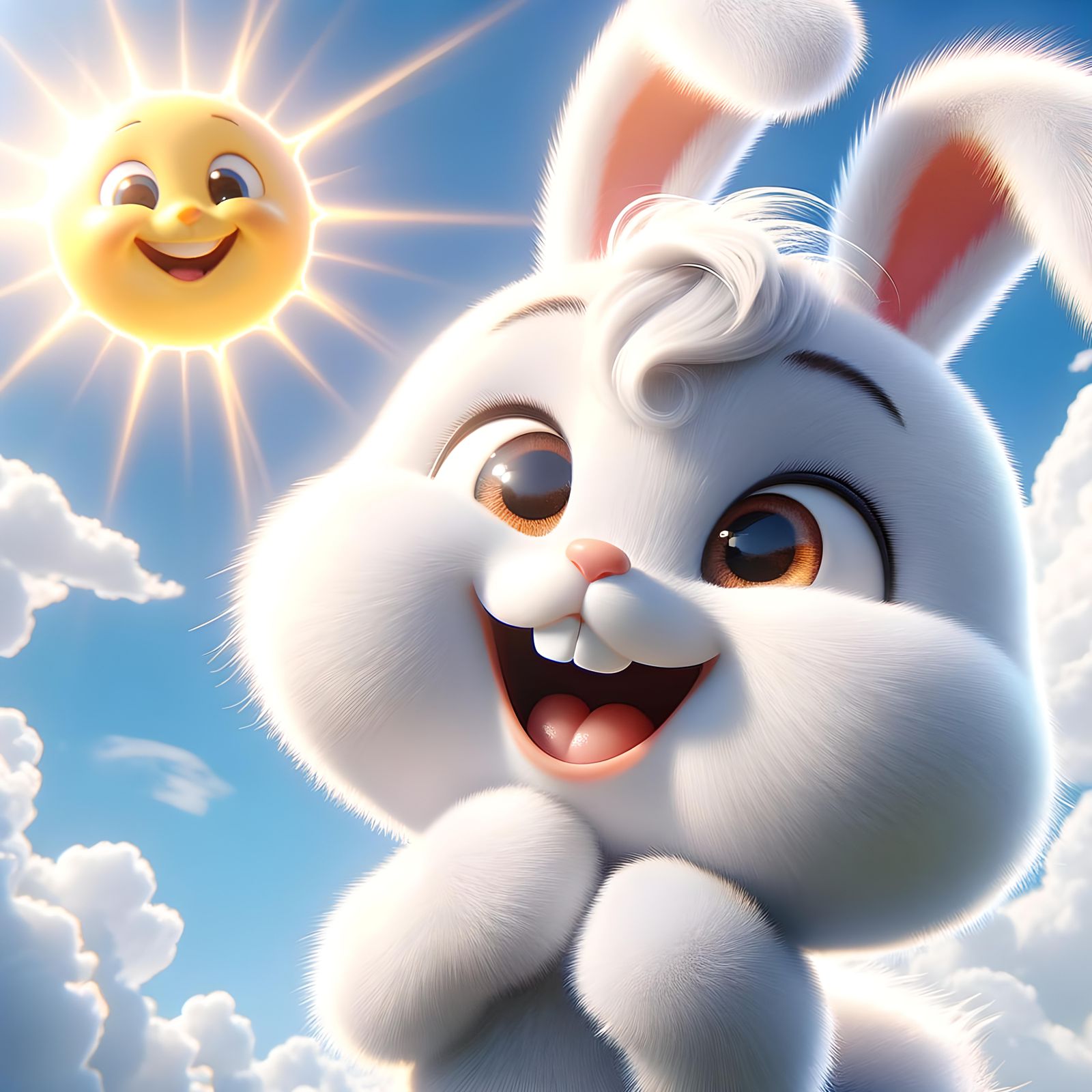 Happy CGI Bunny on a Sunny Day