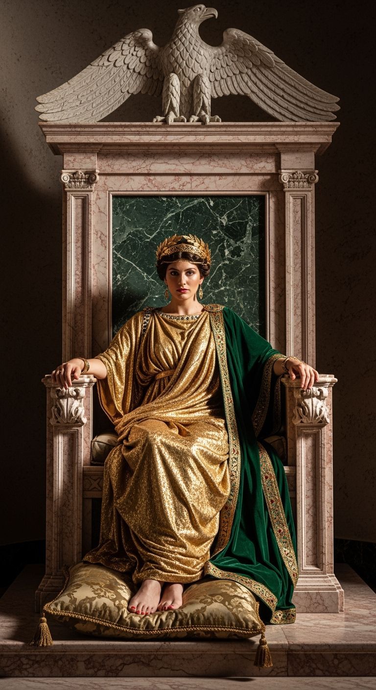 Empress Messalina on a Grand Marble Throne