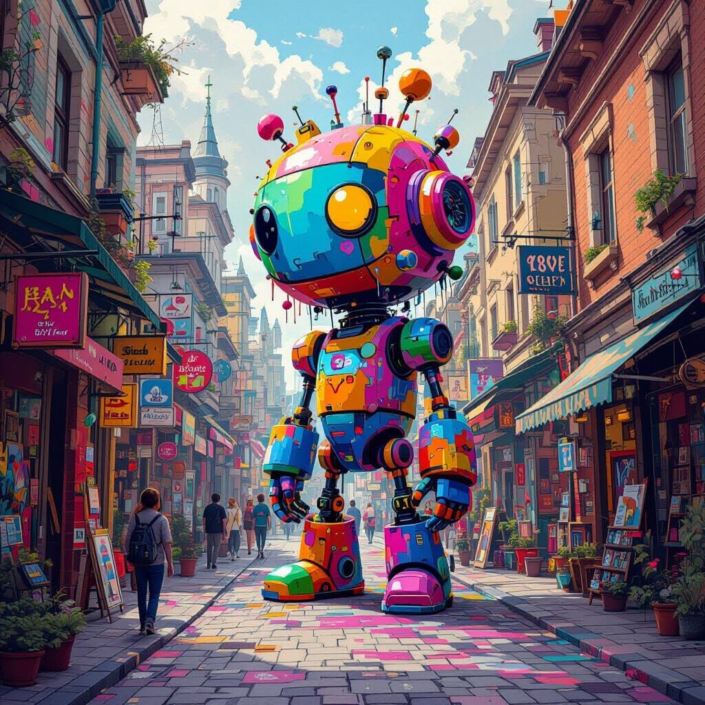 Paintings and Sculptures Overflowing into City Streets