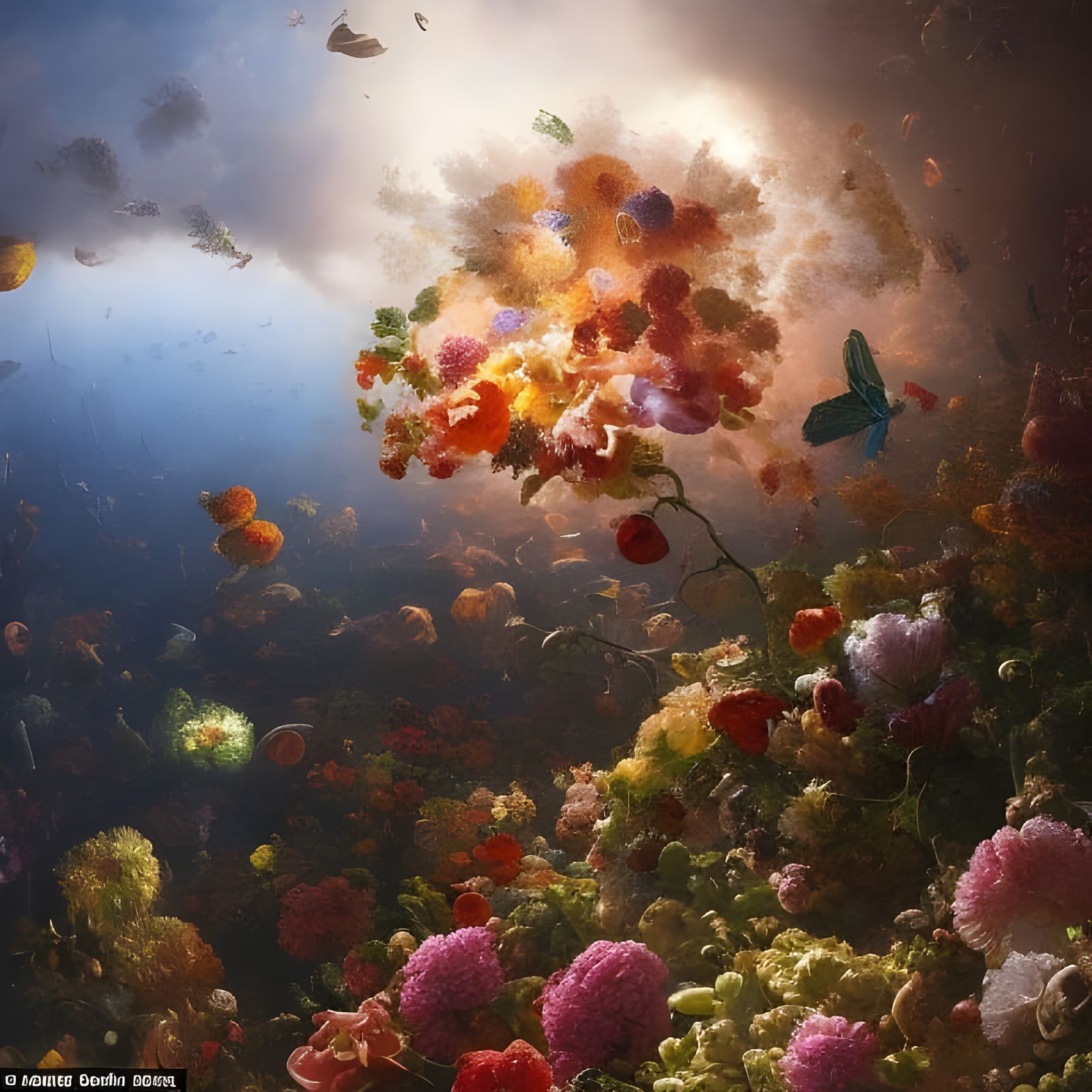 Dreamy Rose Bouquet with Luminous Particles