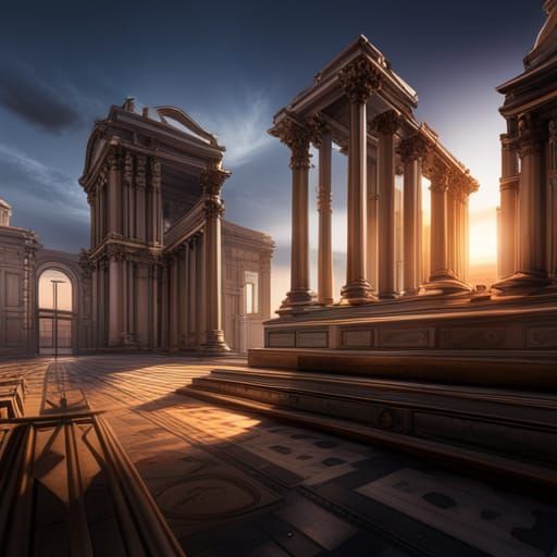 Futuristic Roman Senator in Detailed Matte Painting