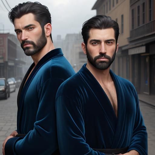 Portrait of Two Bearded Men in Impasto Oil