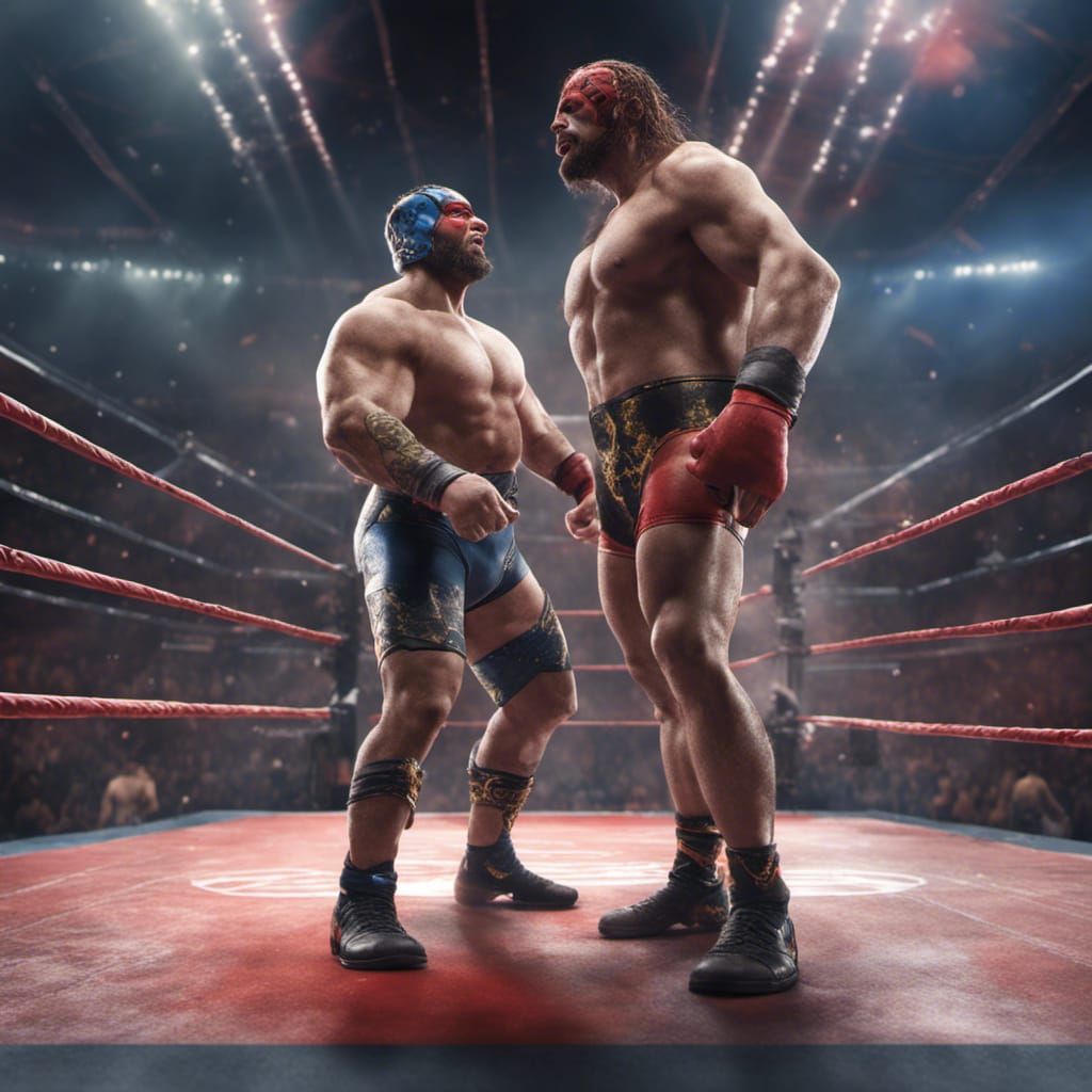 Wrestling Event Poster in Detailed Matte Style