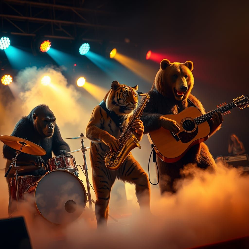 Wildlife Rock Concert in Cinematic Lighting
