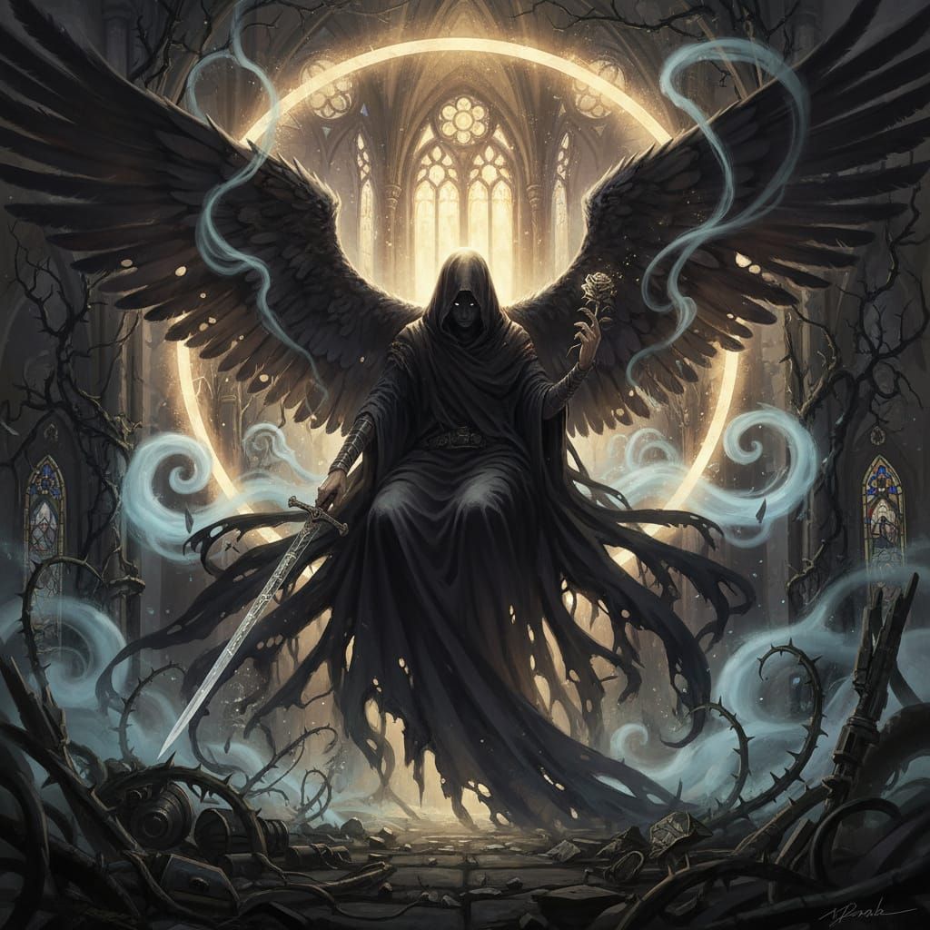 Fallen Angel in Gothic Mystical Realism