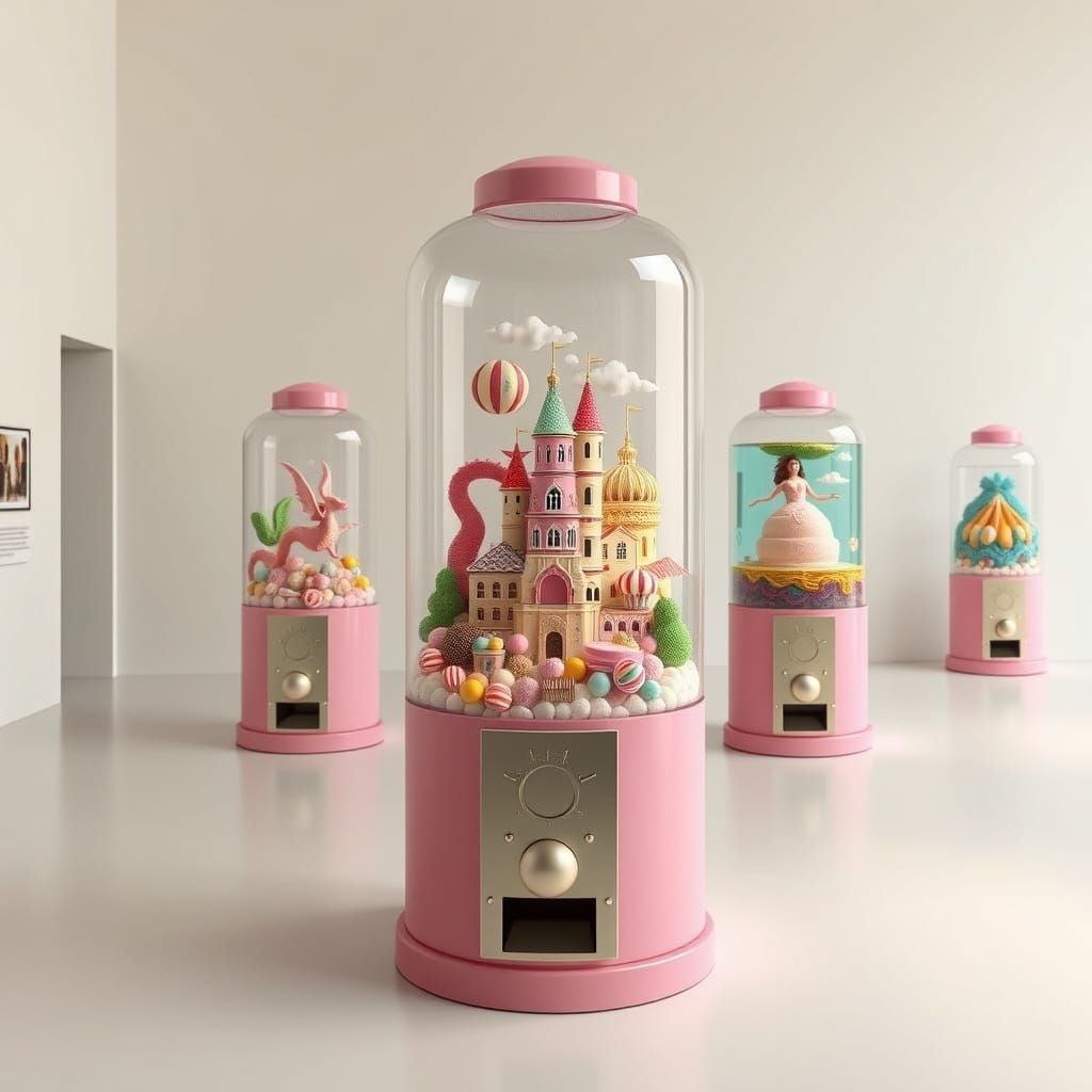 Surreal Dessert Sculptures in Gumball Machine