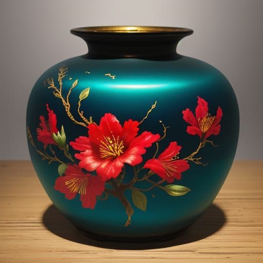 Alstroemeria Bonsai Ikebana in Baroque Oil Painting