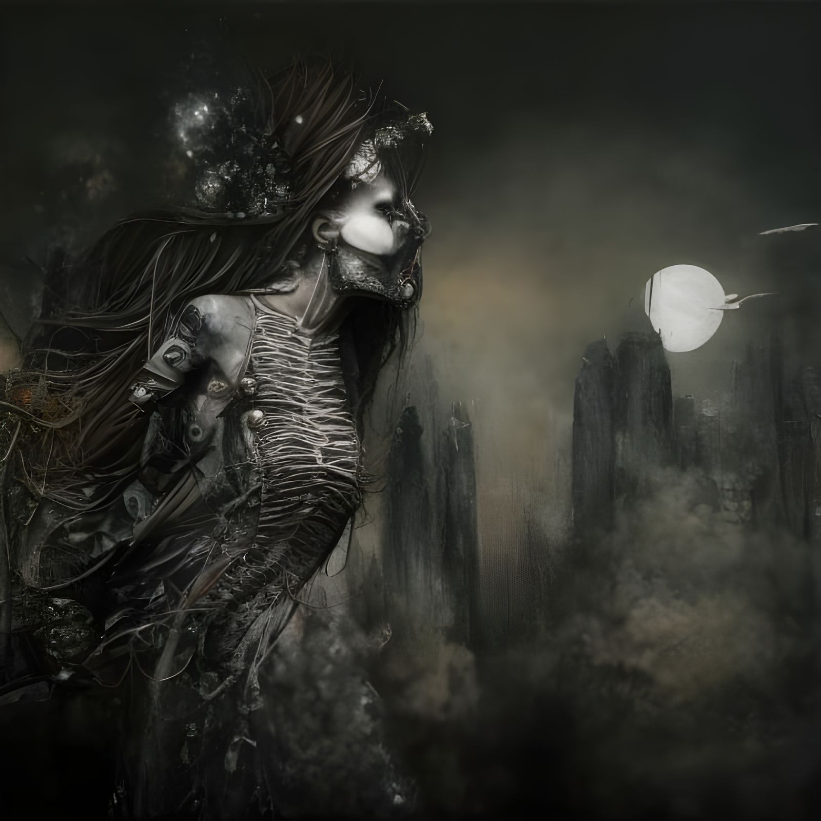 Futuristic Cityscape with Bizarre Creatures