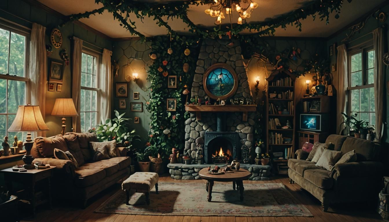 Fairytale Living Room: A Cinematic Still