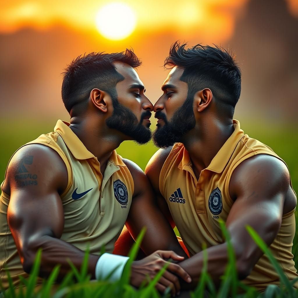 Passionate Kiss Between Two Indian Cricketers