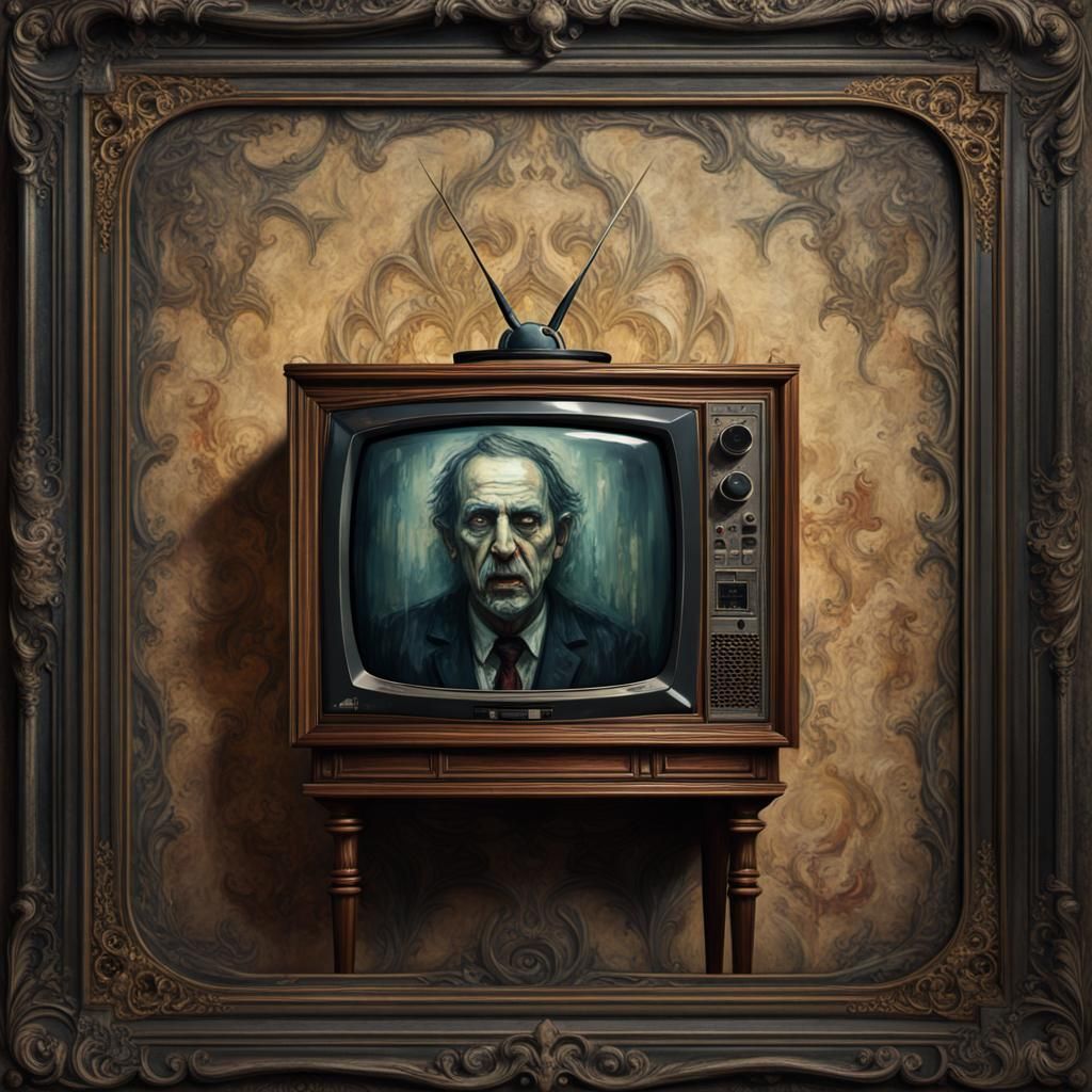 Gothic Art Nouveau Poster of a Grotesque Killer