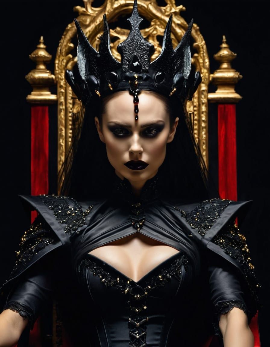 Demonic Goddess of Greed in Gothic Oil Painting