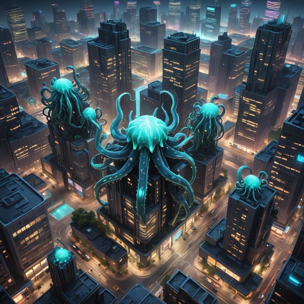 Bioluminescent Sci-Fi: Serpentine Creatures Conquer Earth