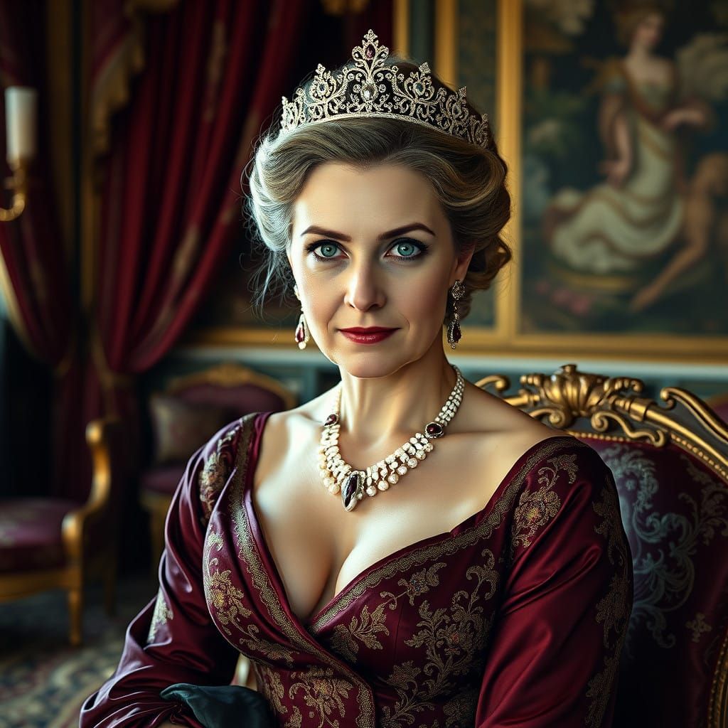 Refined Scottish Noblewoman in Lavish 16th Century Palace Se...