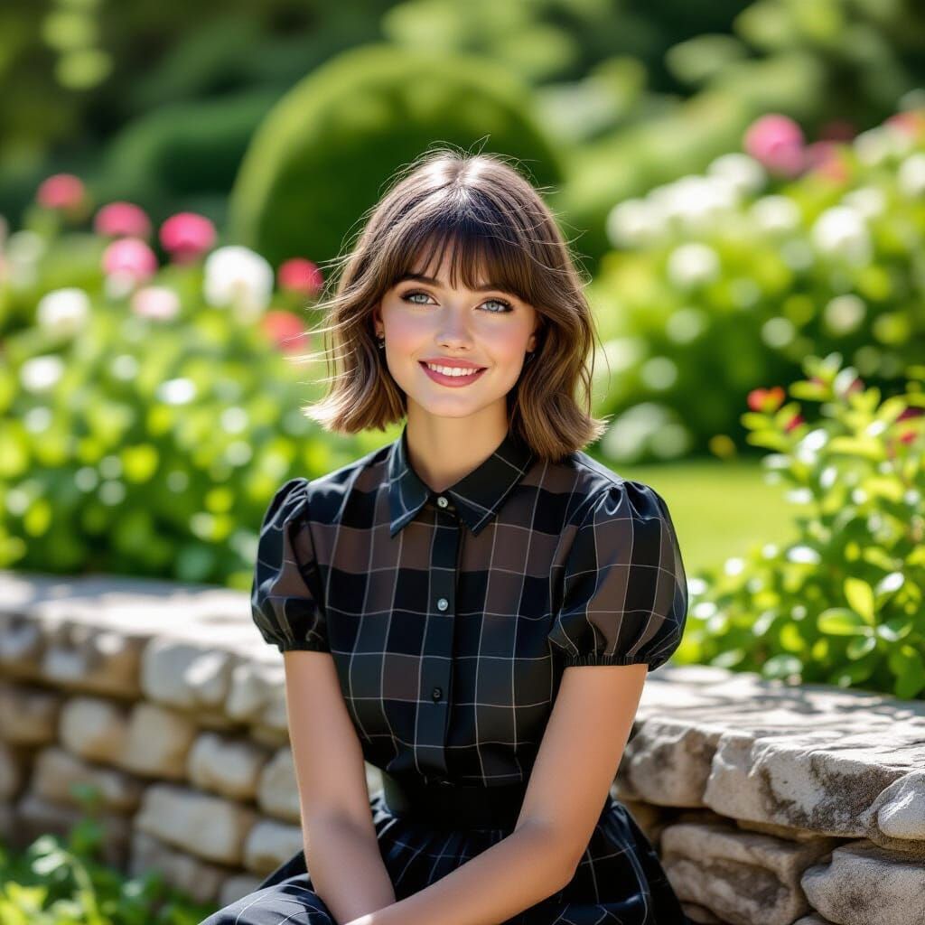 Teen in Garden: Editorial Photography Style