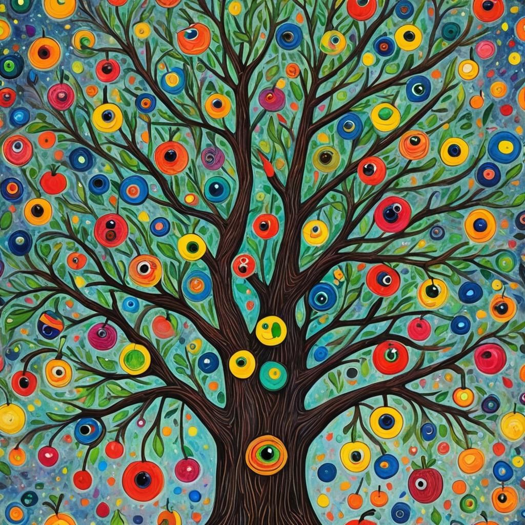 Googly Eye Tree: A Kid's Crayon Van Gogh Rainbow