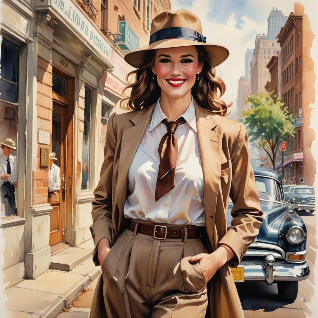 Jennifer Garner in Impressionist Watercolor Style