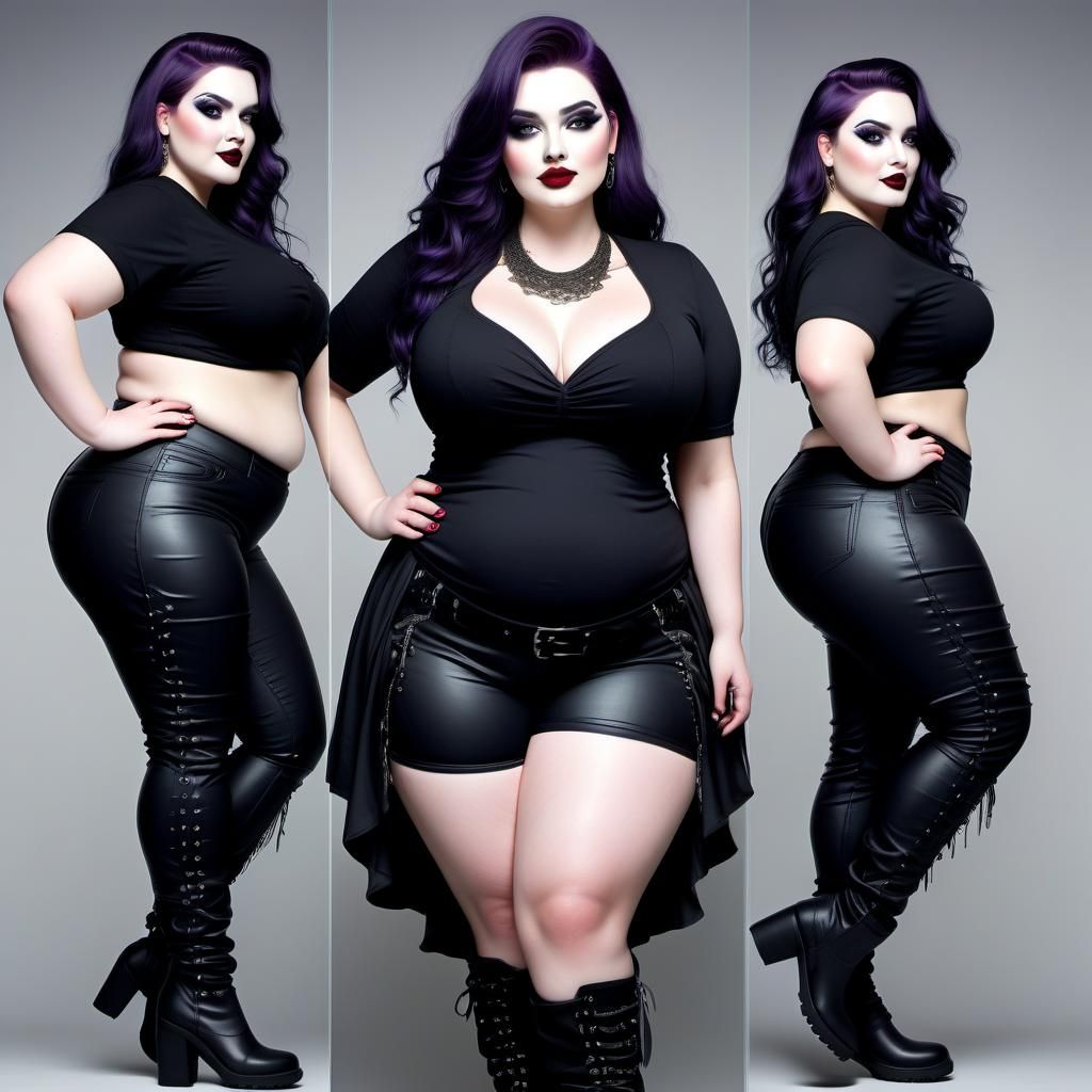 Curvy Goth Angels with Elaborate Makeup