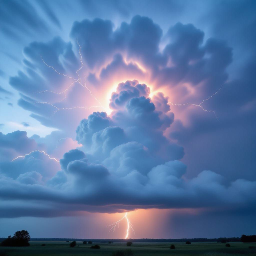 Epic Storm with Towering Clouds and Lightning