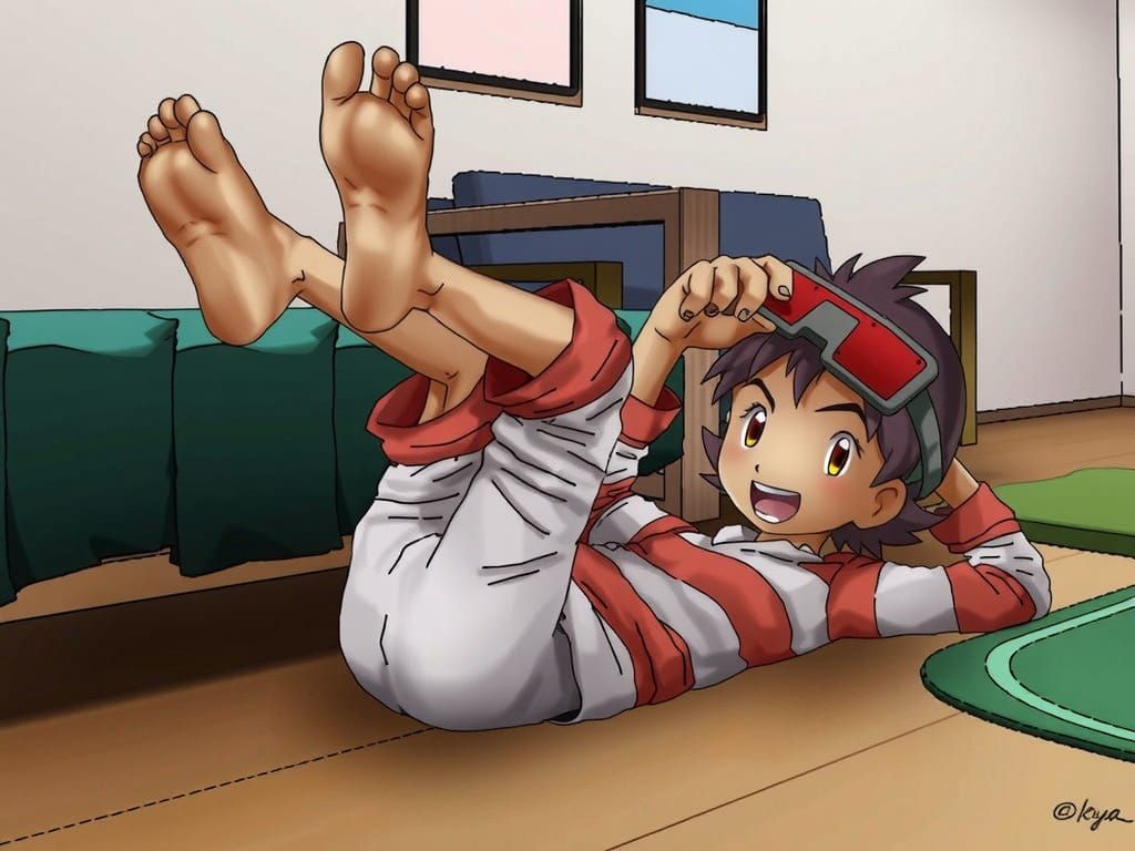 Anime Boy Takuya: Heroic Pose in Digital Painting