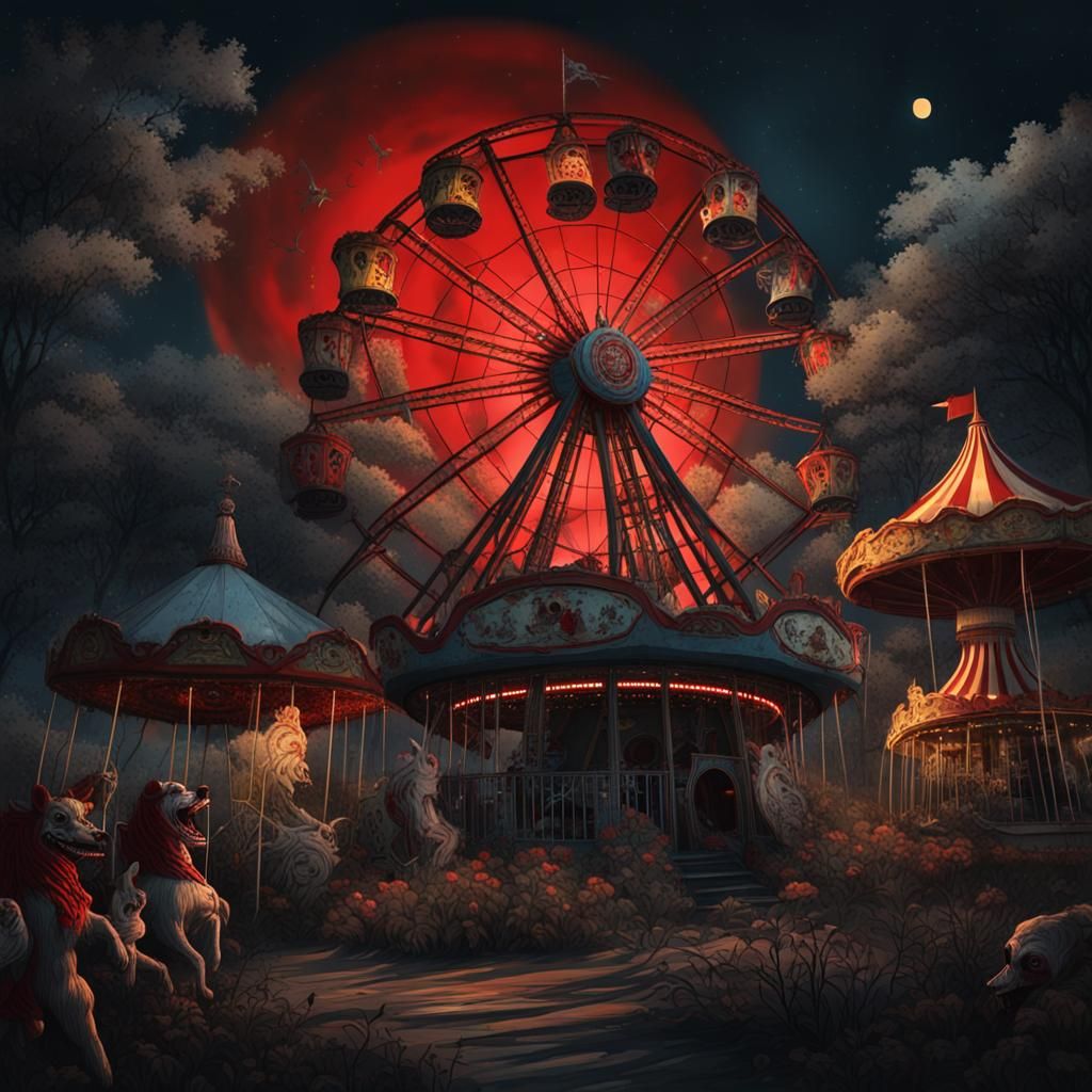 Abandoned Carnival in Dark Fantasy Style