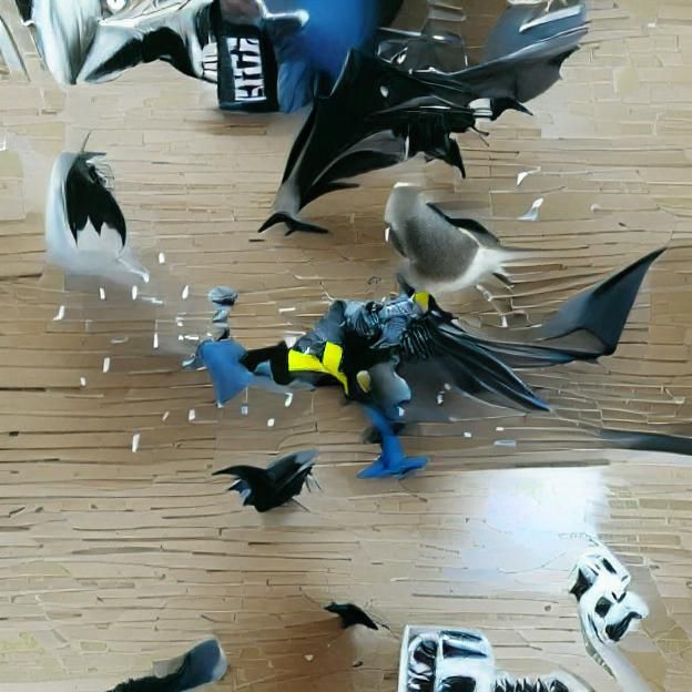 Bird Attacks Batman in Comic Book Style