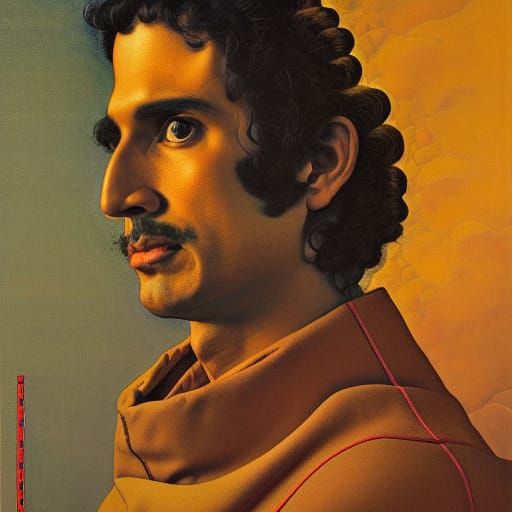 Michael Landon Portrait in Neo-Primitivism Splash Art