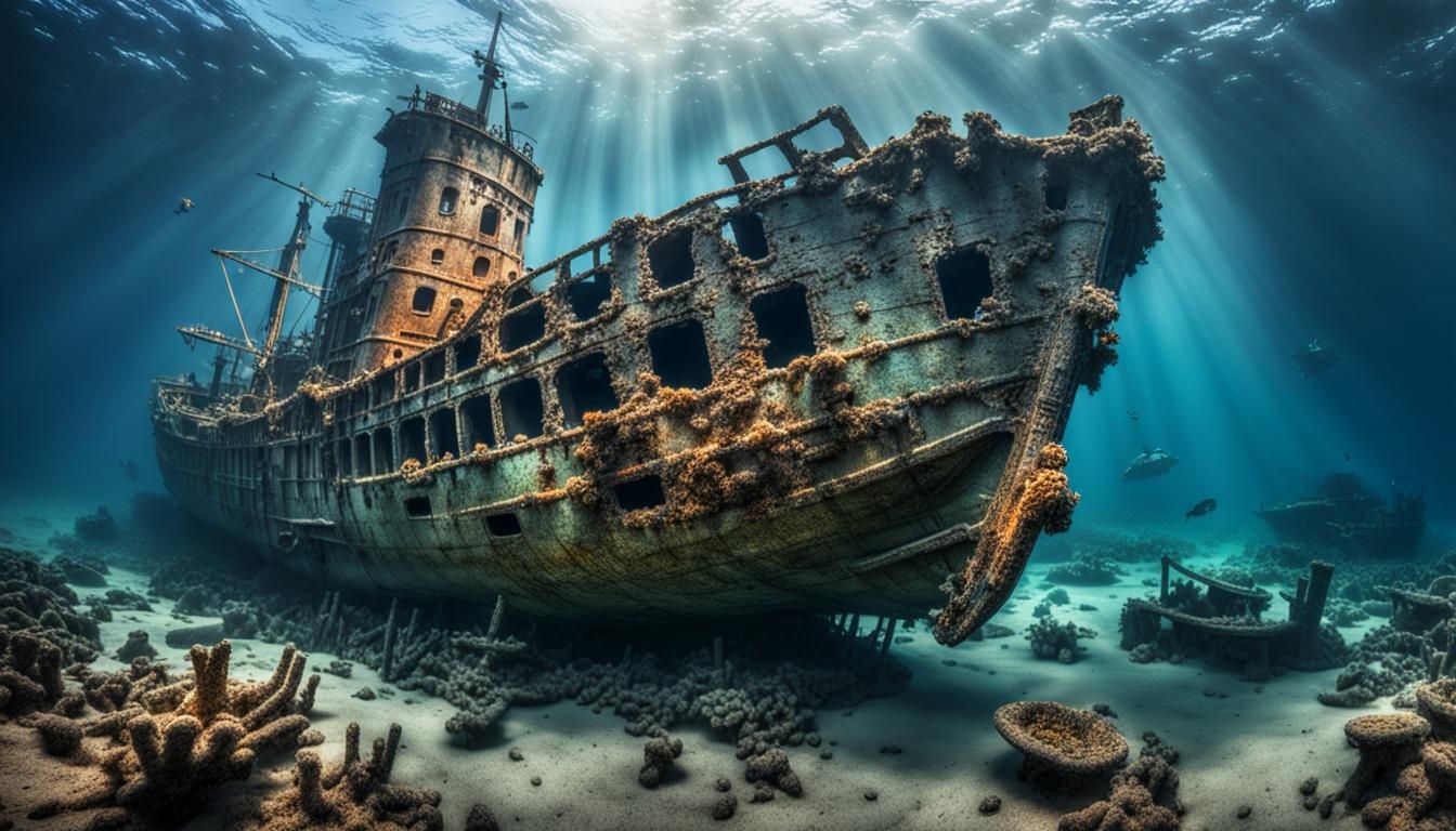 Hyperrealistic Underwater Shipwreck in HDR