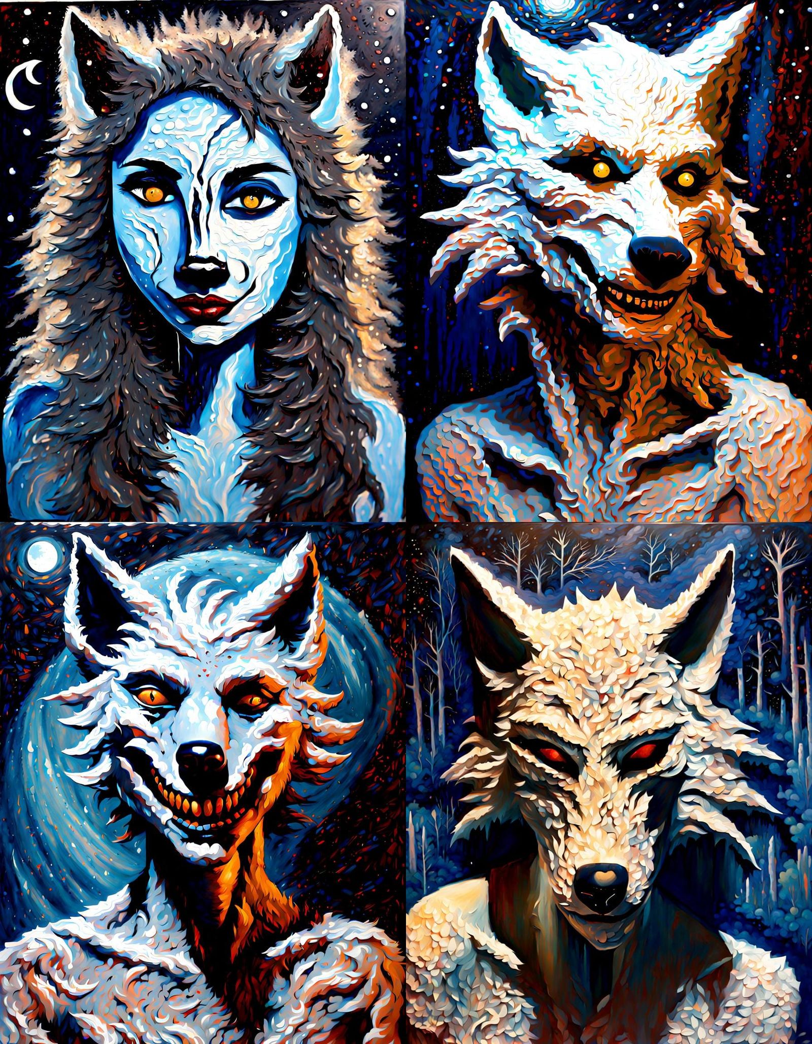 Trans-species Portrait in Acrylic Paint Style