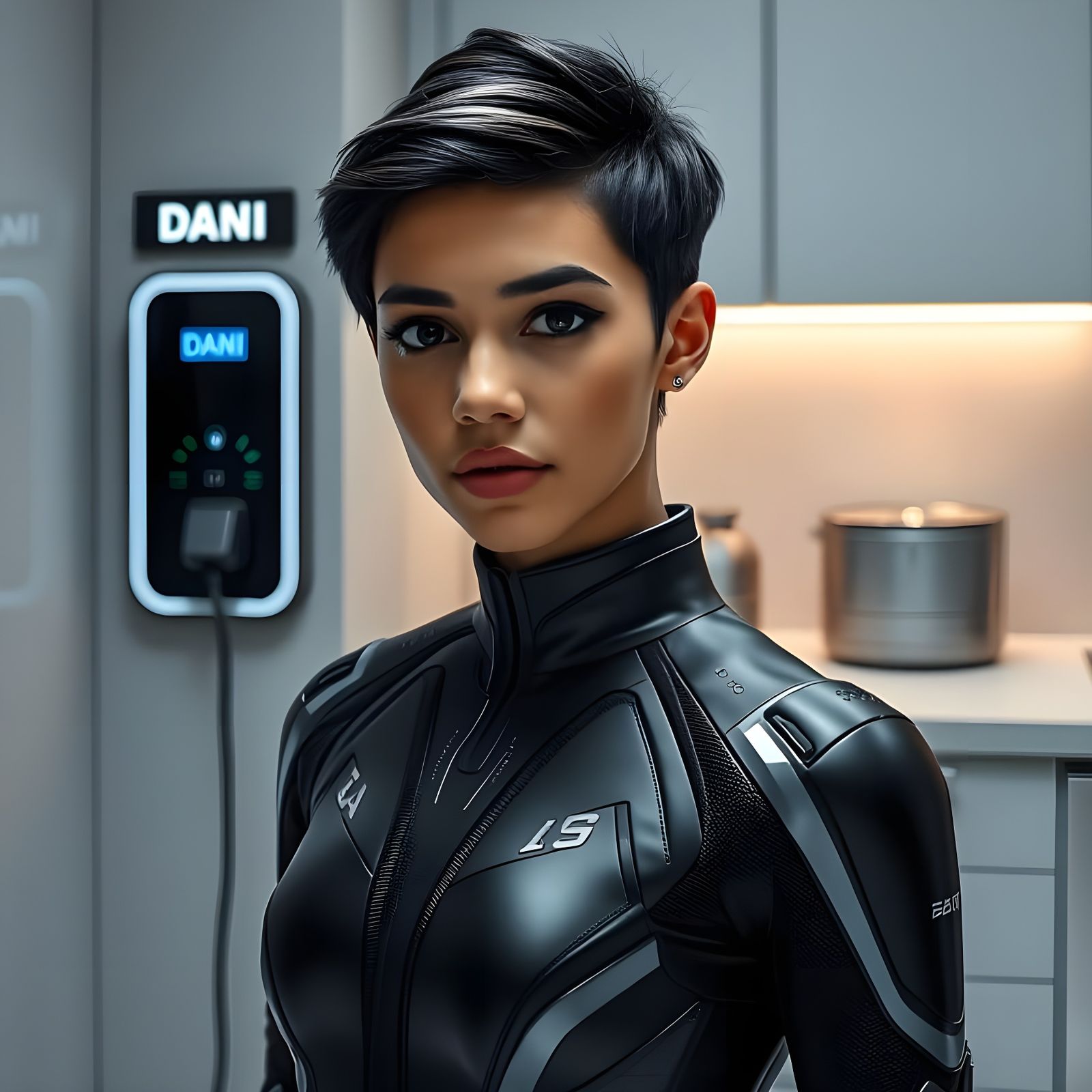 Futuristic Pakistani Woman 'DANI' in Charging Booth