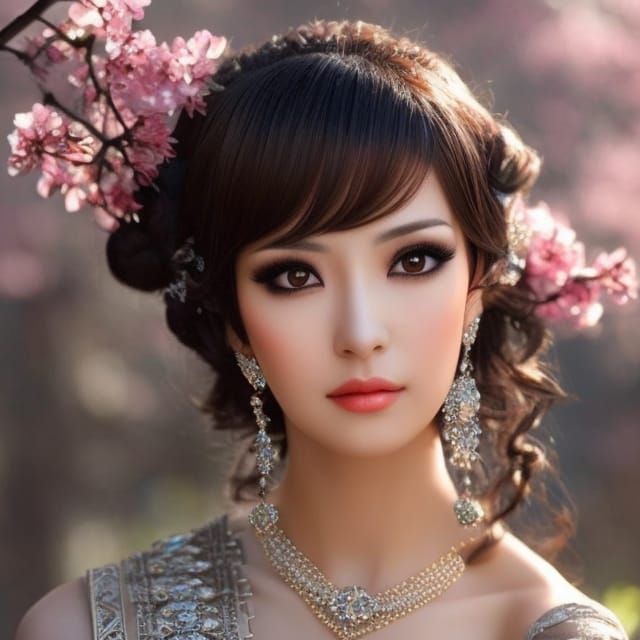 Beautiful Dark-Haired Girl in Royo Style