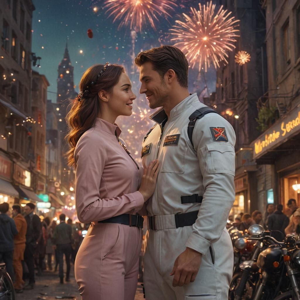 Sci-Fi City Reunion: A Matte Painting of Joy