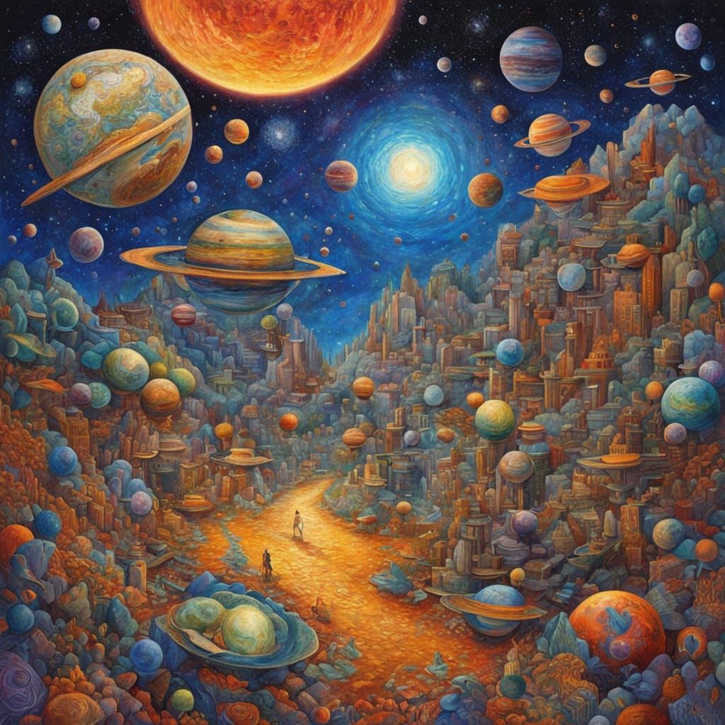 Cosmic Nebulosity of Planets in Holographic Astral Illustrat...