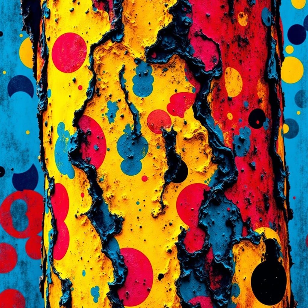 Vibrant Pine Tree Bark in Triadic Colors