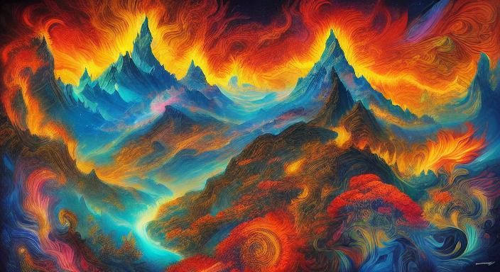 Psychedelic Bird of Fire in Franco-Belgian Style